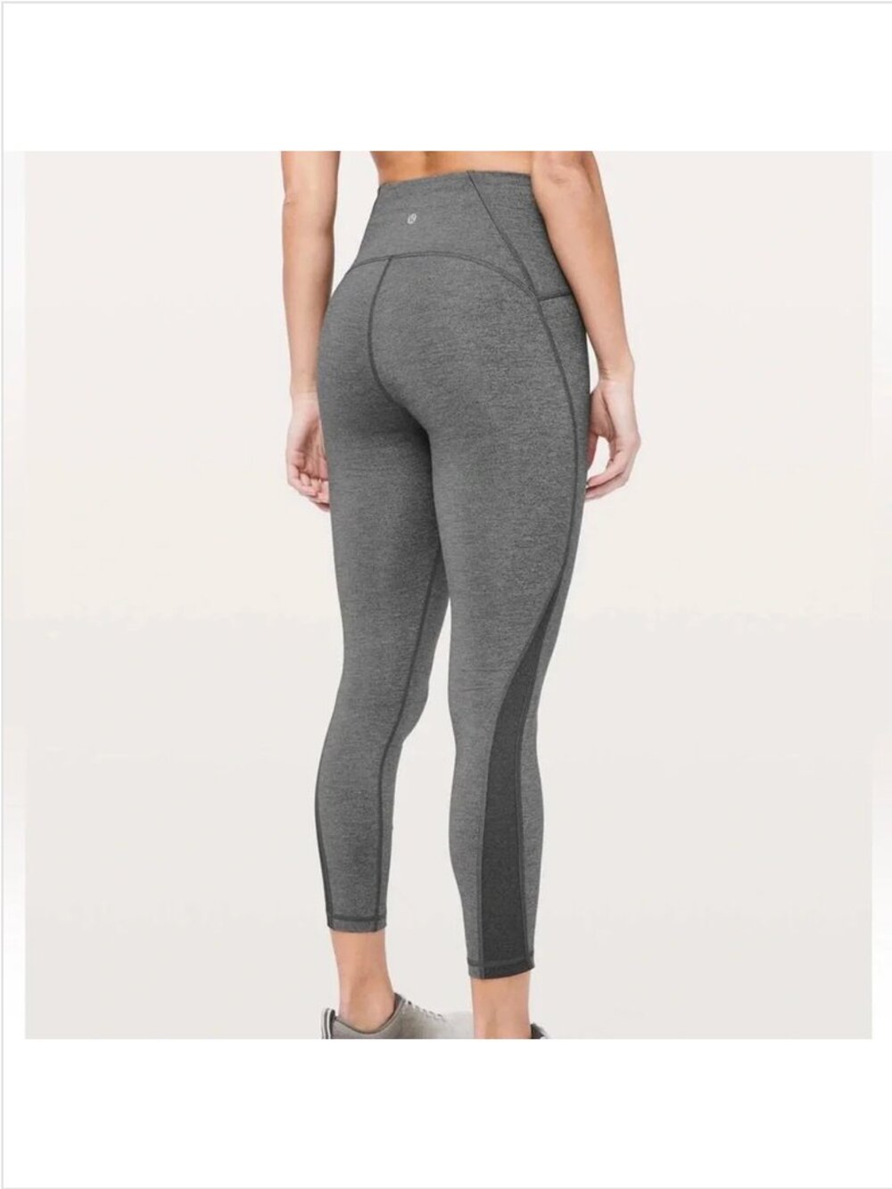 Lululemon Train Times 7/8 High-Rise Heathered Black 25” Luxtreme Leggings Size 4